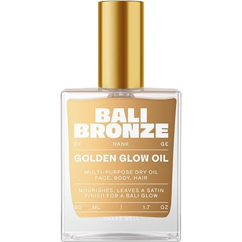 Golden Glow Oil - Body & Hair Oil with Gold Particles - Nourishing Dry Oil with Coconut, Sunflower & Castor Oil - Glow for Skin & Hair - 50 ml