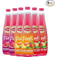 „Lipton Sensations Mix Strawberry Swirl, Peach Paradise & Watermelon Waves“ rožinė ledinė arbata – ledinė arbata su braškių, persikų, arbūzų ir hibiskų skonio natomis, su oolong arbata, 6 x 1 litras