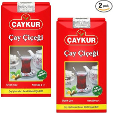 „ÇAYKUR“ „Çay Çiçeği“ turkiška juodoji arbata, „Tomurcuk“ auksinių pumpurų mišinys, natūraliai aromatingi laisvi lapeliai, ryškiai raudonos spalvos, 500 g / 17,6 oz (2 vnt. pakuotė)