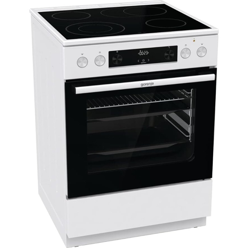 „Gorenje“ GECS6C 70 WPA elektrinė viryklė su stiklo keramikos kaitlentėmis, 60 cm / 71 litras / „ExtraSteam“ / „GentleClose“ / „AirFry“ / ištraukiamas perjungiklis / „AquaClean“ / „PerfectGrill“ / teleskopiniai ištraukiamieji stalčiai / balta, 740963