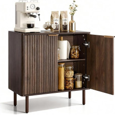 VEVOR Sideboard Kitchen Cabinet with 2 Shelves, Medieval Style Buffet Cabinet for Living Room Entrance Area Kitchen, Storage Cabinet 80 x 37.5 x 80 cm Walnut Kitchen Buffet