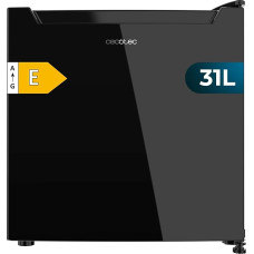 „Cecotec Bolero CoolMarket TT 31 Dual“ juodo stiklo mini šaldytuvas, energijos vartojimo klasė E, juodo stiklo mini stalinis šaldytuvas, 49,6 x 47,4 cm, 31 l, dviguba funkcija, išimamas skyrius