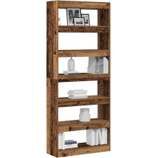 vidaXL Bookcase with Shelf, Reclaimed Wood, 80 x 30 x 198 cm, Wood Material, Living Room, Modern Storage Solution, Rectangular Shelf, Freestanding Shelves, Minimalist Design | Die verwitterte Oberfläche verleiht deinem Raum eine warme und charmante Stimmu