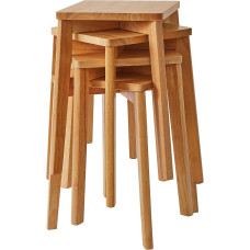 IBUYKE 4er Set Esszimmerhocker, Holzstapelstuhl mit Rutschfester Matte, Stapelhocker für Klassenzimmer, Ihrer Küche, Ihrem Speise- oder Home-Pub-Bereich, Holzfarbe, RF-1501-4 | 29 x 44 x 33 cm, Thekenhöhe Hocker für Wohnzimmer, Zuhause, Küche, Büro, Klass