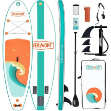 Overmont SUP Board Aufblasbar Stand Up Paddle Board für Erwachsene 323x84x15 cm, Komplettes SUP Set mit Verstellbarem Paddel, Pumpe, Rucksack, Leash & 3 Finnen