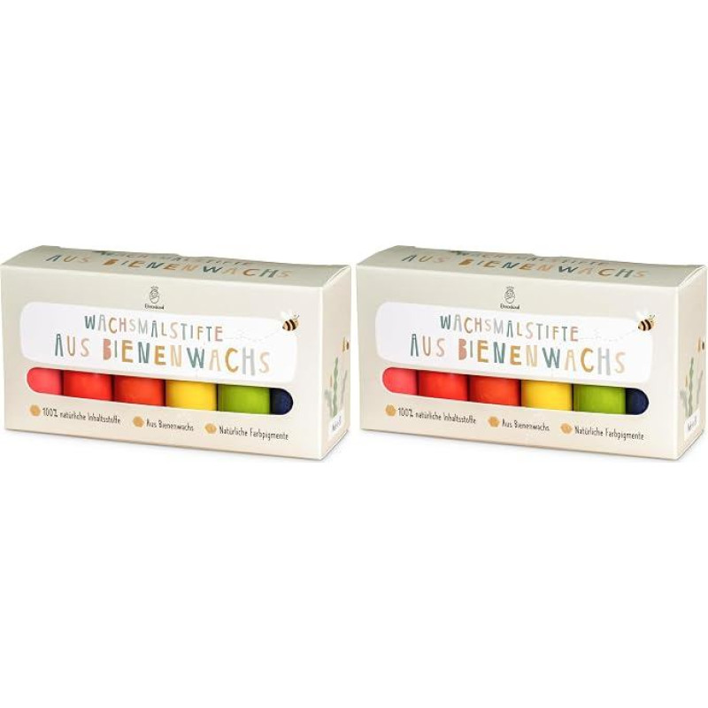 „Ehrenkind®“ bičių vaško pieštukai | 24 vnt. rinkinys | 100 % natūralūs spalvinimo pieštukai | Ekologiški pieštukai mažyliams nuo 1 metų | Tinkami naudoti su maistu | Pagaminti ES | Spalvinimo pieštukai