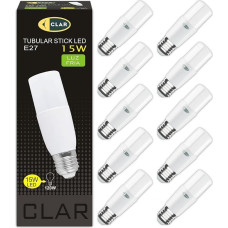 CLAR – Energiją taupančios lemputės E27 „Corn Cob“ LED E27 Energiją taupančios lemputės Pailgos LED 15 W Šaltai balta 6000 K (10 vnt. pakuotė)