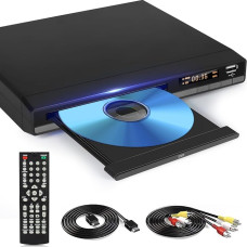 HD DVD grotuvas su HDMI jungtimi, be regiono apribojimų, skirtas „Smart TV“, komplekte su HDMI/RCA išvesties kabeliu, pertraukos taško išsaugojimo funkcija, integruotas PAL/NTSC, namų CD grotuvas (ne „Blu-ray“) (pilkos spalvos)