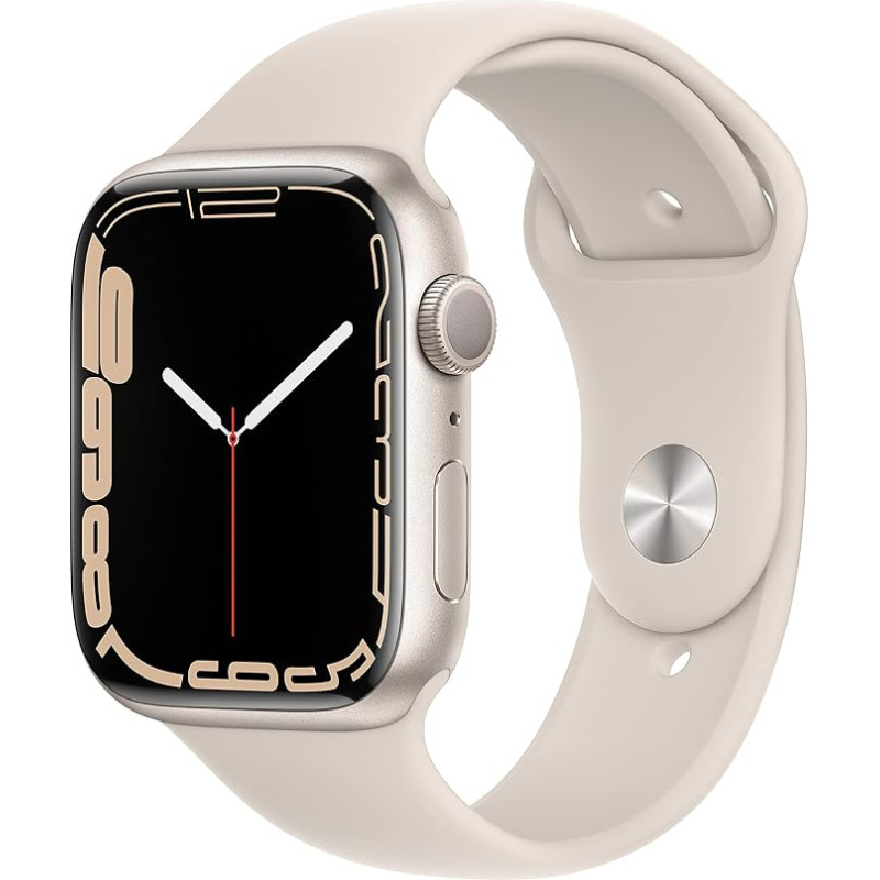 „Apple Watch Series 7“ (GPS, 45 mm) su aliuminio korpusu „Polar Star“ ir „Polar Star“ sportiniu dirželiu (atnaujintas)