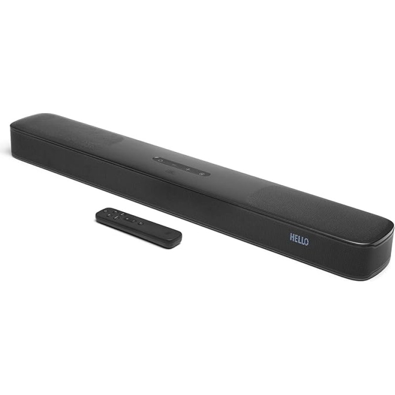 JBL Bar 5.0 MultiBeam – belaidė garso juosta su virtualia „Dolby Atmos“ technologija ir „MultiBeam“ erdvinio garso sistema – muzikos sistema su sodriais baisais ir 3D garsu, juodos spalvos