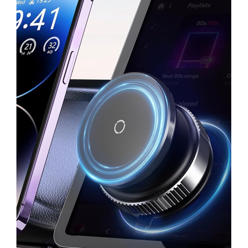 „CloudValley“ vakuuminis mobiliojo telefono laikiklis automobiliui „Magsafe“, mobiliojo telefono laikiklis su siurbtuku, skirtas automobiliui, veidrodžiui, virtuvei ir sporto salėms, magnetinis mobiliojo telefono laikiklis automobiliui, skirtas „iPhone 16