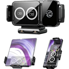 Automobilinis mobiliojo telefono laikiklis, skirtas „Samsung Galaxy Z Fold 7/6/5/4“ modeliams, pasukamas 90° kampu, su belaidžio greitojo įkrovimo funkcija, „2-in-1“ ventiliacijos ir prietaisų skydelio tvirtinimo sistema, skirta „Samsung“ ir „iPhone“ tele