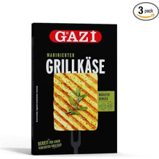 „GAZI“ marinuotas sūris kepimui, 3 vnt. po 188 g, su skaniu žolelių marinatu, supjaustytas sūris, iš „Gazi“ asortimento, skirtas kepimui orkaitėje ir keptuvėje, greitas ir paprastas paruošimas, suteikiantis aromatingą žolelių malonumą