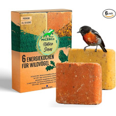 „Mice&Co“ energetiniai pyragėliai laukiniams paukščiams su sėklomis, „Bird Food Garden“ | 6 vnt. pakuotė | Natūralus uogų, sėklų ir riebalų mišinys, maitina ir pritraukia sodo paukščius ištisus metus, pagaminta ES