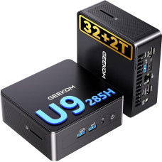 GEEKOM Mini PC IT15, „Intel Core Ultra 9 285H“, 32 GB DDR5 ir 2 TB SSD | Iki 128 GB RAM ir 8 TB atminties, 99 TOPS AI našumas, „Wi-Fi 7“, 8K 120 Hz ir „Windows 11“ – vaizdo redagavimui ir žaidimams