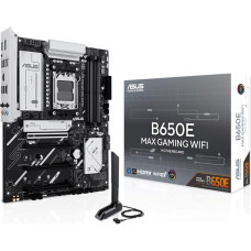 ASUS B650E MAX Gaming WiFi pagrindinė plokštė su AMD AM5 lizdu | ATX, DDR5, PCIe 5.0, 3 M.2 lizdai, Wi-Fi 6E, „Realtek“ 2,5 Gb Ethernet, DisplayPort, HDMI, „BIOS Flashback“, „Aura Sync“