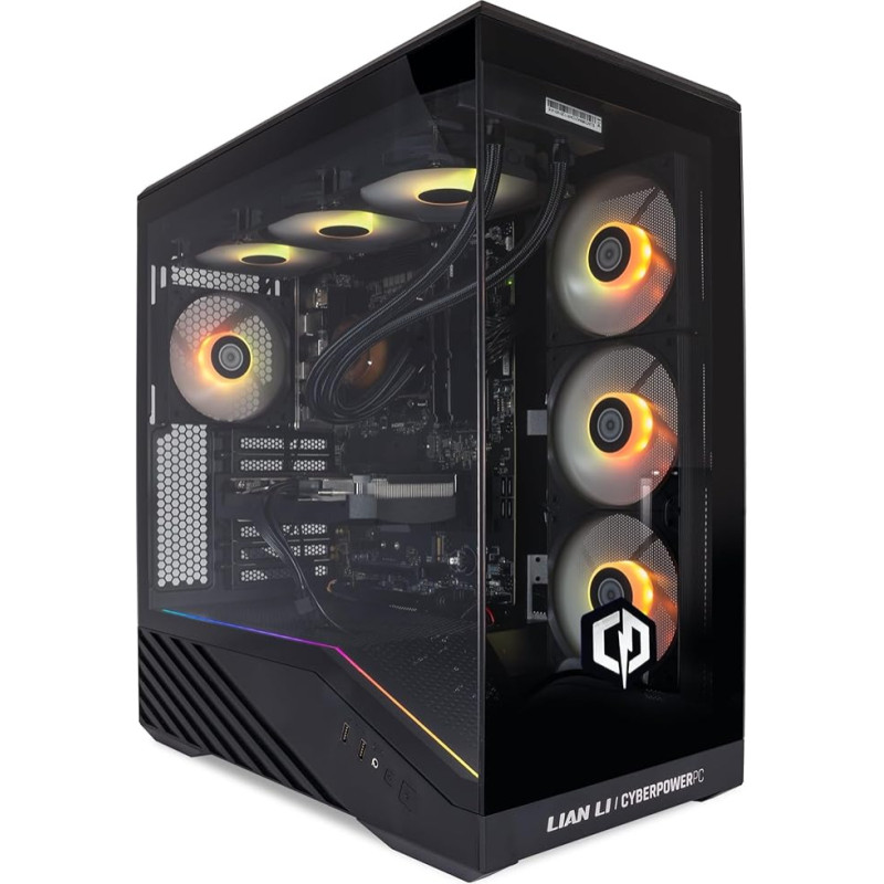 „CYBERPOWERPC“ „Luxe“ žaidimų kompiuteris – AMD Ryzen 7 9700X, Nvidia RTX 5060, 32 GB RAM, 1 TB NVMe SSD, 650 W maitinimo blokas, „Windows 11“, skysčio aušinimas, V100R