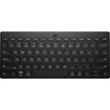 „HP 350“ „Bluetooth“ klaviatūra, „Bluetooth 5.2“, 60 % dydžio klaviatūra, baterijos veikimo trukmė iki 2 metų, maitinama baterijomis, vokiškas „QWERTZ“ klavišų išdėstymas, suderinama su „Windows“, „macOS“, „iPadOS“, „ChromeOS“, „Android“ ir „iOS“, juodos 