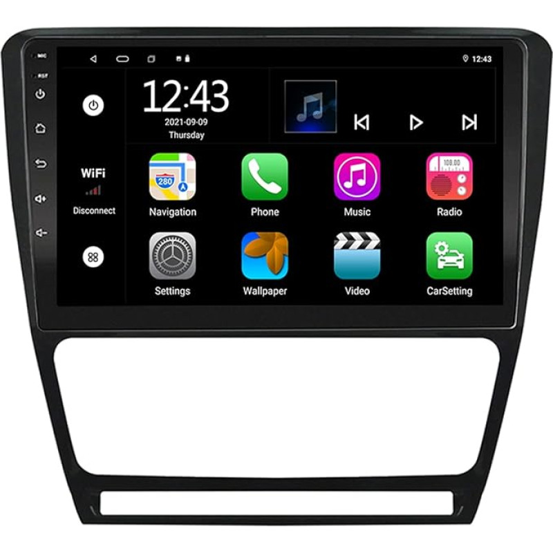 EZoneTronics Android 10 Car Radio Stereo for Skoda Octavia 2009-2013 10 Inch Touch Screen GPS Navigation Bluetooth USB AM/FM/RDS Wifi Support Carplay and Android Car DSP Player 2G RAM + 32G ROM