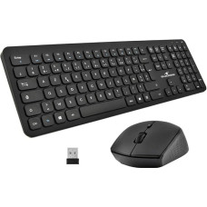 „Bluestork“ – „Easy Slim“ belaidė klaviatūra ir pelė – 2,4 GHz belaidis ryšys – tylus paspaudimas – itin plonas dizainas – ergonomiška – AZERTY (juoda)