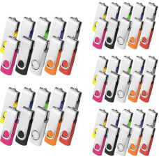„AreTop“ USB atmintinės, 1 GB, 50 vnt. pakuotė, pasukamos 360°, USB 2.0, 50 spalvų