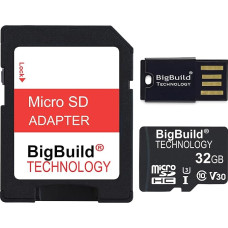 32 GB itin greita „MicroSDHC“ atminties kortelė, 100 MB/s, skirta „TomTom GO Premium X“ navigacijai, klasė 10, U3, V30