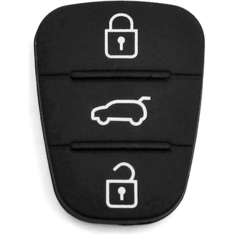 „Sourcingmap“ 3 mygtukų automobilio pultelio dėklo įdėklas – guminis kilimėlis, klaviatūros pakaitalas