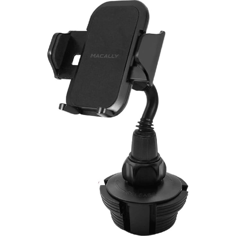 „MacAlly“ reguliuojamas automobilinis telefono laikiklis su puodelių laikikliu, skirtas „iPhone 7“, „7 Plus“, „6s Plus“, „6s“, „5s“, „5c“, „Samsung Galaxy S7 Edge“, „S6“, „S5“, „Note 5“, „iPod“, išmaniesiems telefonams, MP3 grotuvams, GPS įrenginiams ir k