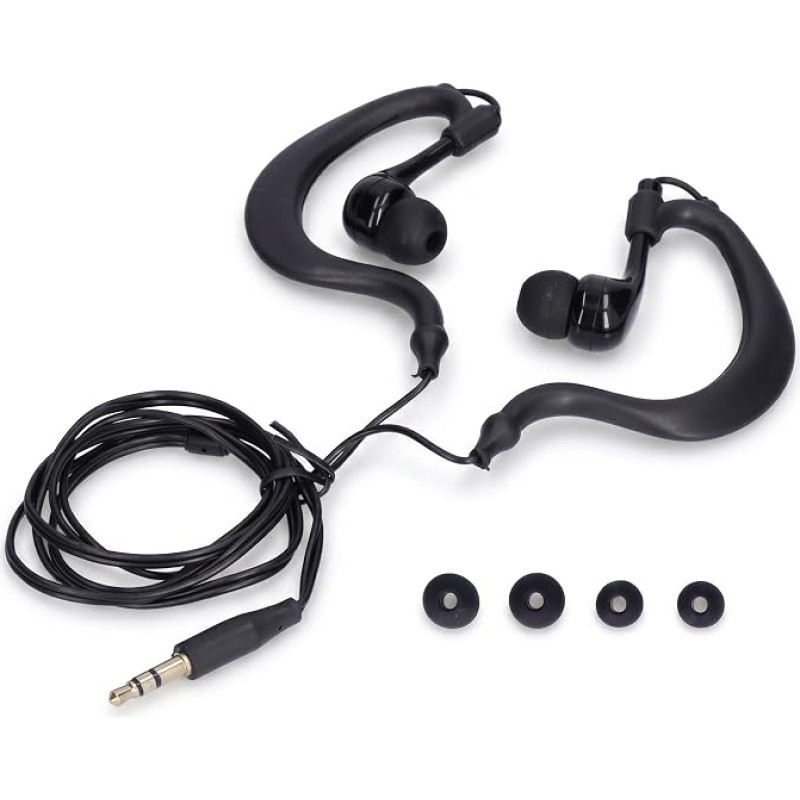 Dpofirs Swimming Headphones, IP68 Waterproof In-Ear Headphones for Running, Cycling, Gym, Diving, Swimming Earplugs with Gold-Plated 3.5 mm Headphone Plugs (Black)