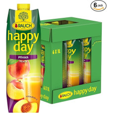 „Rauch Happy Day Peach“ | Pagaminta iš saulėje džiovintų vaisių | Primena vasarą | 6 vnt. po 1 litrą „Tetra Prism“ pakuotėse
