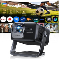 Smart Projector Google TV & 30 W Speaker: Projector 4K Home Cinema Supports Auto Focus/6D Keystone Correction, HDR10, WiFi Bluetooth Full HD 1080P LED Projector 360° Rotating Stand Outdoor Projector