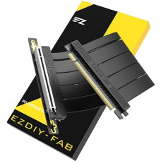 EZDIY-FAB PCIe 5.0 jungtis, Gen5 vaizdo plokštės prailginimas, stačiakampis, 20 cm, juoda