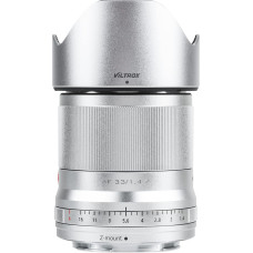 VILTROX AF 33 mm f/1,4 F1,4 Z APS-C objektyvas su automatiniu fokusavimu, didelio diafragmos skersmens fiksuoto židinio nuotolio objektyvas su STM varikliu, suderinamas su „Nikon“ fotoaparatais modeliais ZFC: Z5, Z50, Z6, Z6II, Z7, Z7II, sidabrinės spalvo