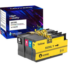 953XL rašalo kasetės, suderinamos su HP 953XL 953 XL spausdintuvų kasetėmis, skirtos spausdintuvams „OfficeJet Pro 7720“, „7740“, „8710“, „8715“, „8730“, „8210“, „8720“, „7730“, „8740“ 8725 (4 vnt. rinkinys: 1 juodas / 1 žydras / 1 geltonas / 1 raudonas)