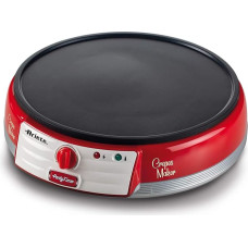 Ariete Crepes Maker Party Time 202, Electric Crepe Maker with Non-Stick Plate, Electric Crepe Plate with Spatula and Dough Green Included 1000 W, Red