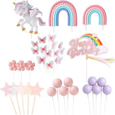 Unicorn Cake Decoration 34 Pieces Birthday Cake Decoration