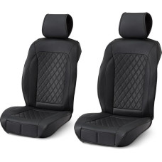 Amazon Basics Breathable Faux Leather Front Seat Covers Universal Car Seat Protector Top Covered Black Pack of 2