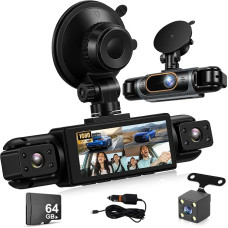 NHOPEEW 360 Degree Dash Cam Supports Loop Recording and 150° Wide Angle