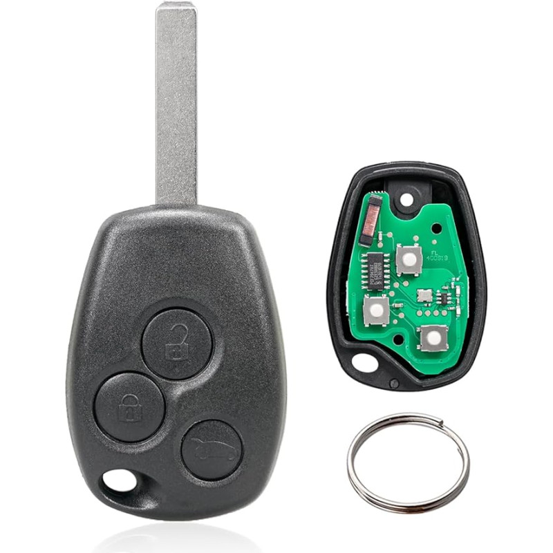 3 Button Car Key Remote Control for Renault Megane Modus Clio Logan Kangoo Sandero Duster (433 MHz PCF7946 Chip) (3 Buttons VA2 Blank)