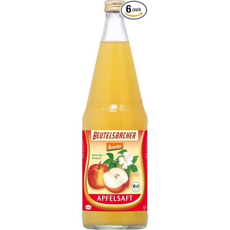 Beutelsbacher Organic demeter Apple Juice Direct Juice (6 x 1 L)
