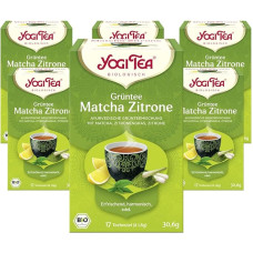 YOGI TEA, žalioji arbata Matcha Lemon, ajurvedinė žalioji ekologiška vaistažolių arbata, žaliosios arbatos, Matcha, citrinžolės ir citrinžolės mišinys, Yogi Tea Pack of 6, 6 x 17 maišelių (iš viso 102 arbatos maišeliai)