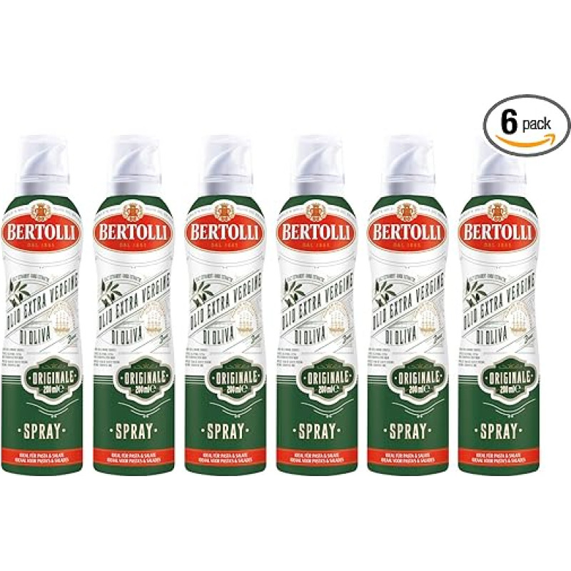 Bertolli Original Extra Virgine Olive Oil Spray Ypač tyras alyvuogių aliejus 6 x 200 ml