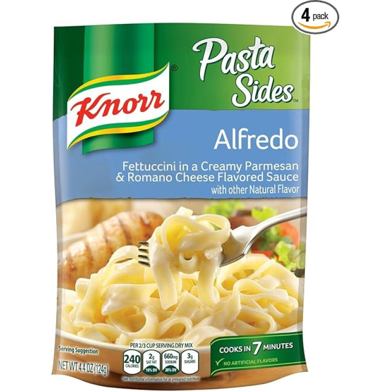 Knorr Fettuccini Alfredo Pasta-Seiten, 4 Stück, 125 ml Beutel