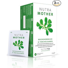 Nutra Tea NUTRAMOTHER, Nursing Tea Supports Milk Formation After Birth, Fenugreek Tea Helps Strengthen Vitality, 60 Reusable Tea Bags, Mother Tea with Raspberry Leaves