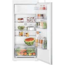 Bosch KIL42NSE0 Built-In Fridge Series 2, Integrated Fridge with Freezer Compartment 122 x 56 cm, 172 L Cooling, 15 L Freezer, Tow Hinge, MultiBox XXL, LED Lighting, EcoAirflow, SuperCooling