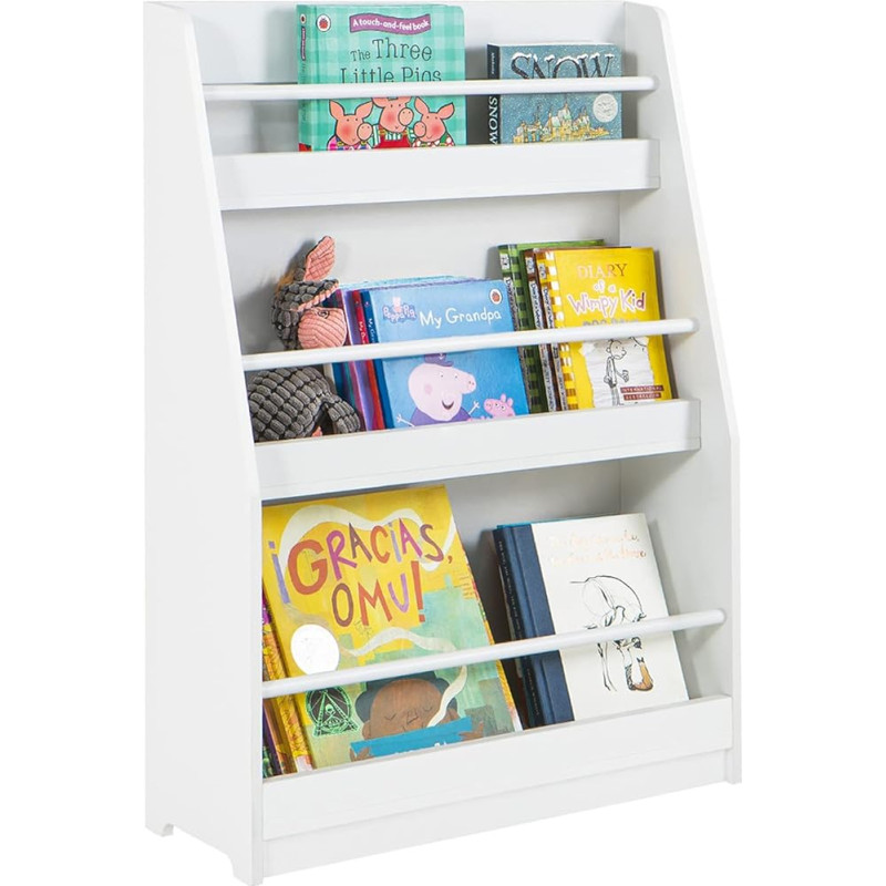 SoBuy KMB45-W Children's Bookcase for Children Wall Shelf Storage Shelf with 3 Shelves for Books and Decoration White W x H x D x W x H x D x H x D x H x D x H x D x H x