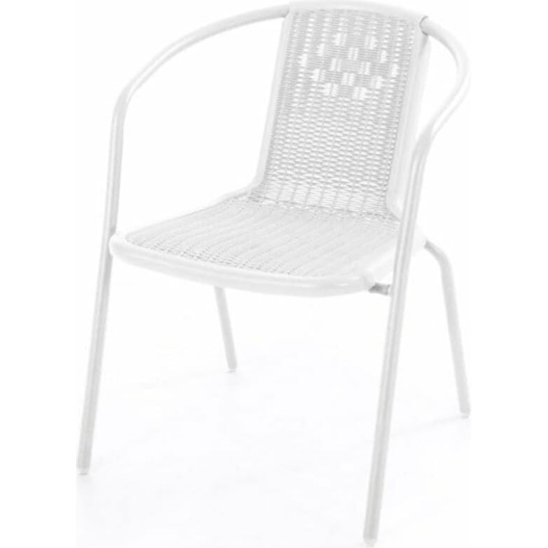 VERDELOOK Ios White Chair with Armrests for Garden Furniture 53.5 x 60.5 x 74 cm