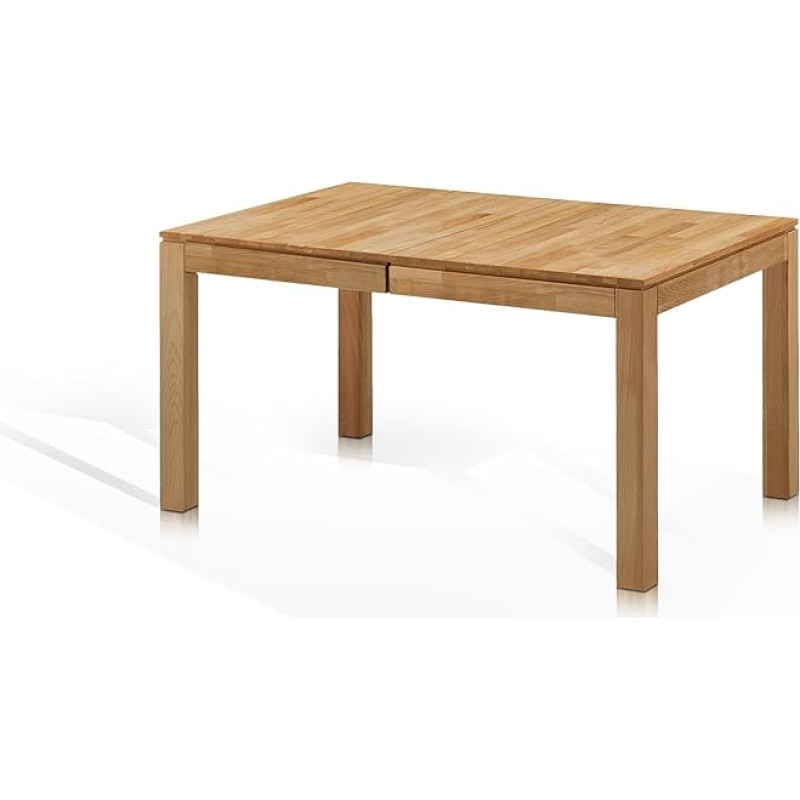 moebel-eins LISSABON valgomojo stalas / išskleidžiamas stalas Medinis stalas Medžio masyvo stalas Oiled Heartwood Beech 120/170 x 80 cm