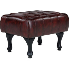 Woodkings® Chesterfield Pittsfield taburetė Tikra oda Antikvariniai raudoni minkšti baldai Dizainas Taburetė Pavasario šerdis Unikalus vyrų kambarys Anglų odos stiliaus taburetė