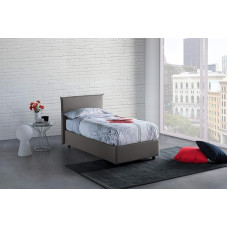 Talamo Italia - Brunella Single Bed, Container Bed with Fabric Cover, 100% Made in Italy, Front Opening, Includes Mattress Cm 80 x 190 cm, Grey